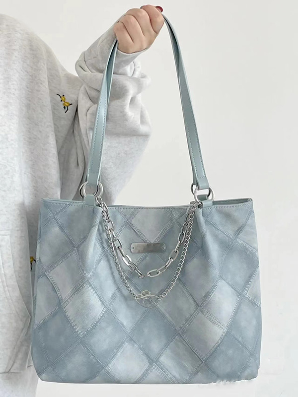 Diamond Quilted Tote Bag for Women - Trendy Retro Shoulder Bag with Large Capacity for Students and Commuters, 2025 Fashion Essential