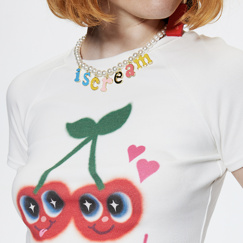 Dopamine Bead Necklace - Short Clavicle Chain, Artist Original, Colorful Beaded Design, Trendy Y2K Style