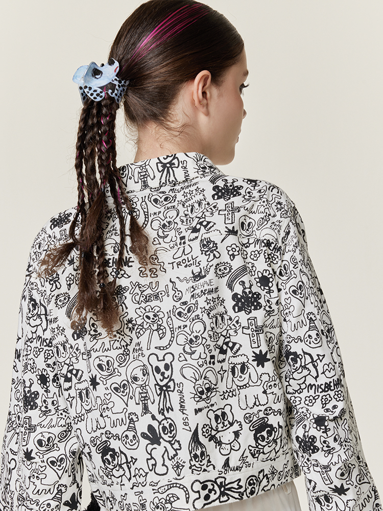 Double-Sided Printed Graffiti Hair Clip - Casual Style Claw Clip for Trendy Looks, Perfect for Y2K and Streetwear Fashion