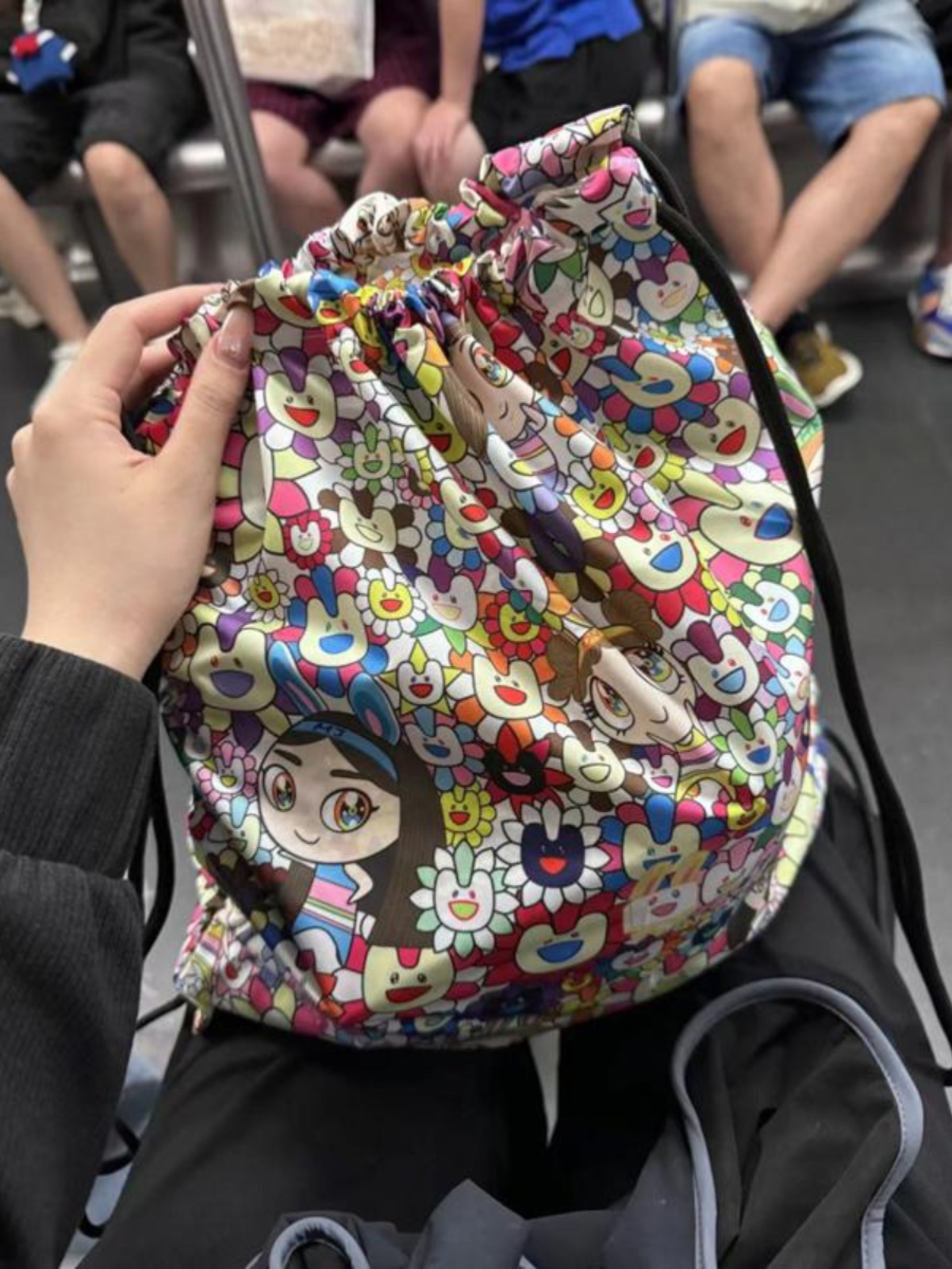 Drawstring Closure Backpack with Japanese Cartoon Print, Nylon Fabric, Niche Design - Trendy Student School Bag Drawstring Closure Backpack with Japanese Cartoon Print, Nylon Fabric, Niche Design - Trendy Student School Bag