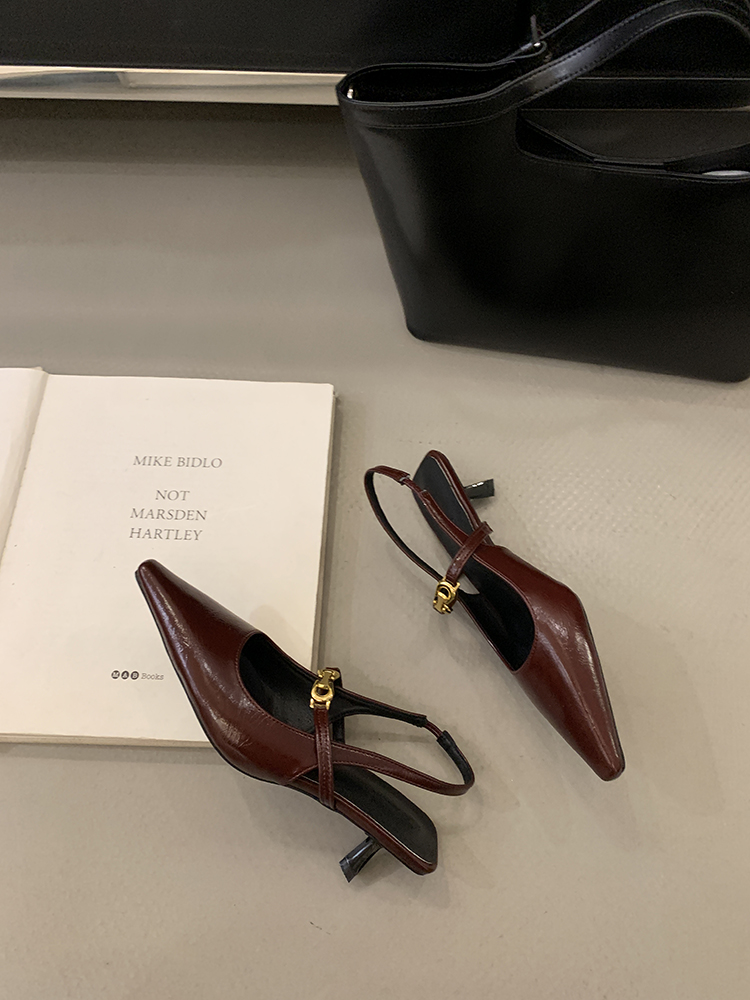 Elegant Black Pointed-Toe High-Heeled Shoes for Women - French Style Closed-Toe Sandals for Spring 2025 Elegant Black Pointed-Toe High-Heeled Shoes for Women - French Style Closed-Toe Sandals for Spring 2025