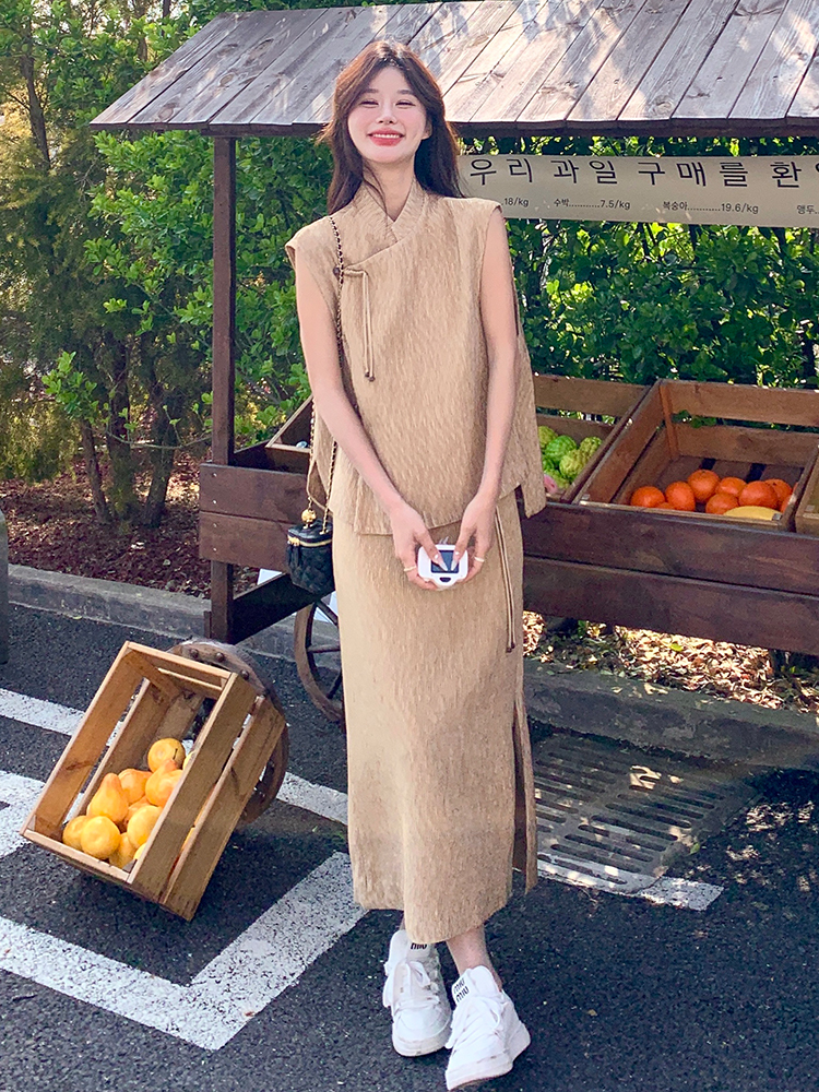 Elegant Chinese-Style Qipao Dress for Women, High-Quality Long Skirt Two-Piece Set, Spring Summer 2025 Fashion Elegant Chinese-Style Qipao Dress for Women, High-Quality Long Skirt Two-Piece Set, Spring Summer 2025 Fashion