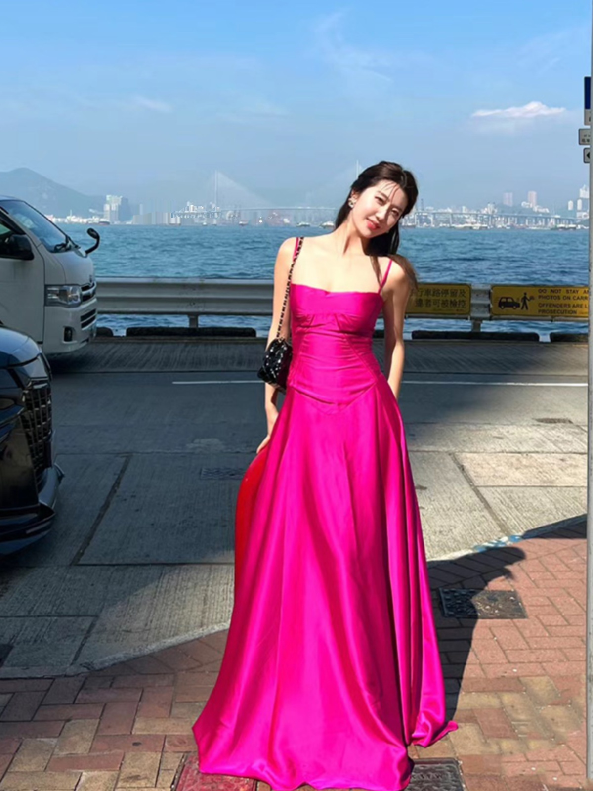 Elegant French-Style Spaghetti Strap Fishtail Evening Dress for Women, Long Birthday Party Gown, High-End Niche Design