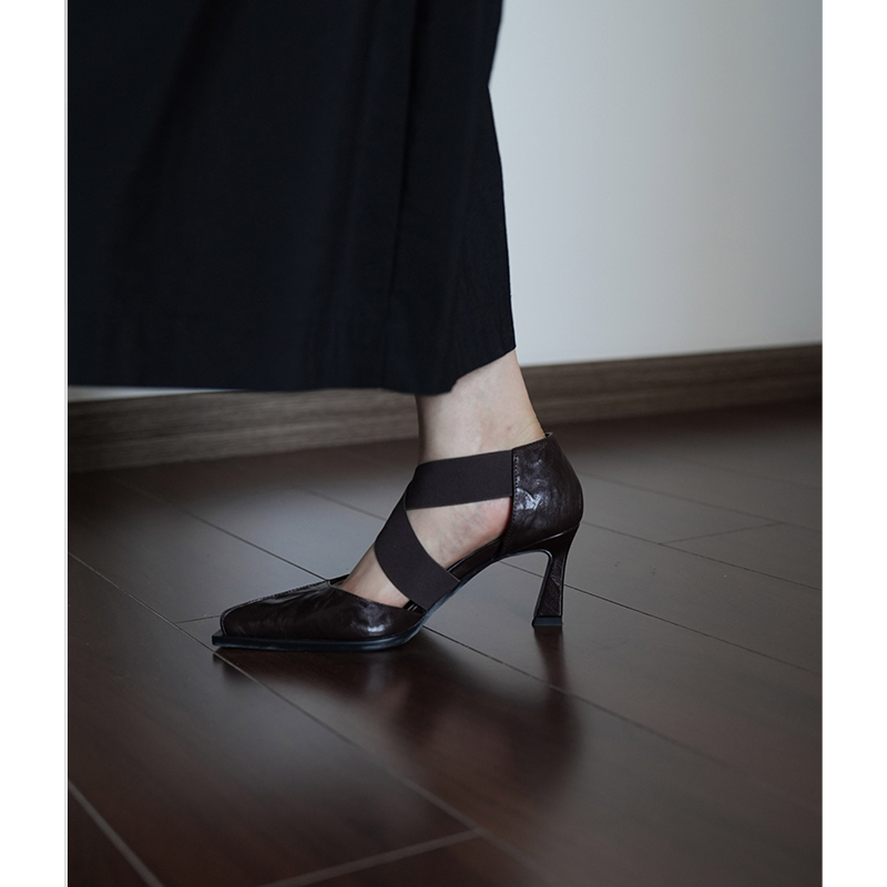 Elegant Hollow Cross Strap White High Heels for Women - Niche Design Shallow Mouth Sandals with Thin Heels, Perfect for Chic Occasions Elegant Hollow Cross Strap White High Heels for Women - Niche Design Shallow Mouth Sandals with Thin Heels, Perfect for Chic Occasions