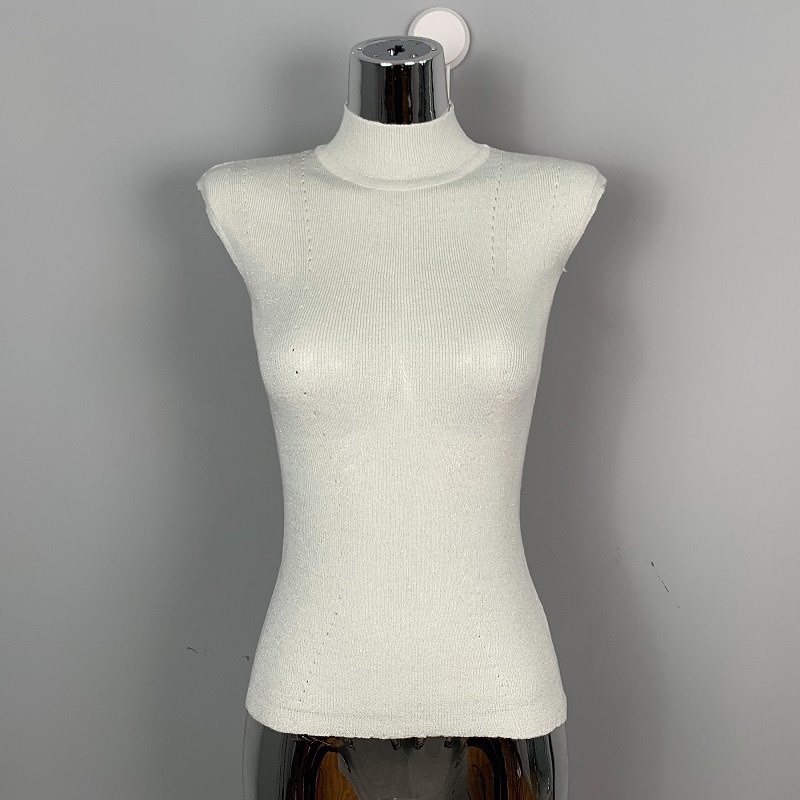 Elegant Korean Style Fitted Half-High Neck Knitted Vest - Versatile Women's Top for Effortless Chic Temperament Elegant Korean Style Fitted Half-High Neck Knitted Vest - Versatile Women's Top for Effortless Chic Temperament