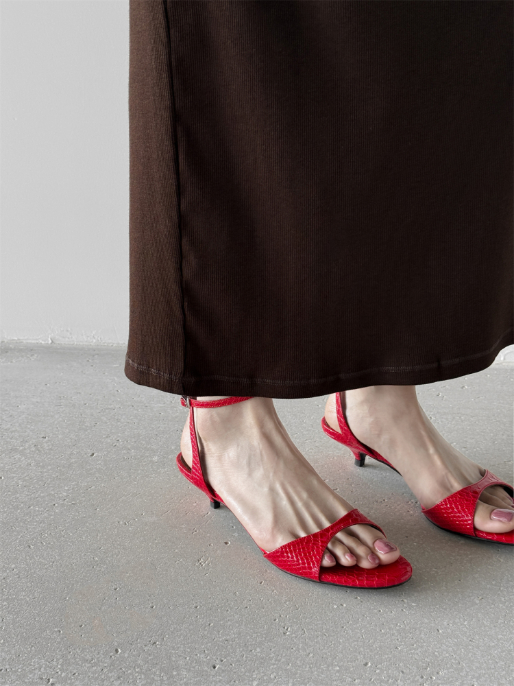 Elegant One-Strap Sandals for Women â€“ High-End French Design, Versatile Minimalist Kitten Heels, Comfortable Fashion Footwear