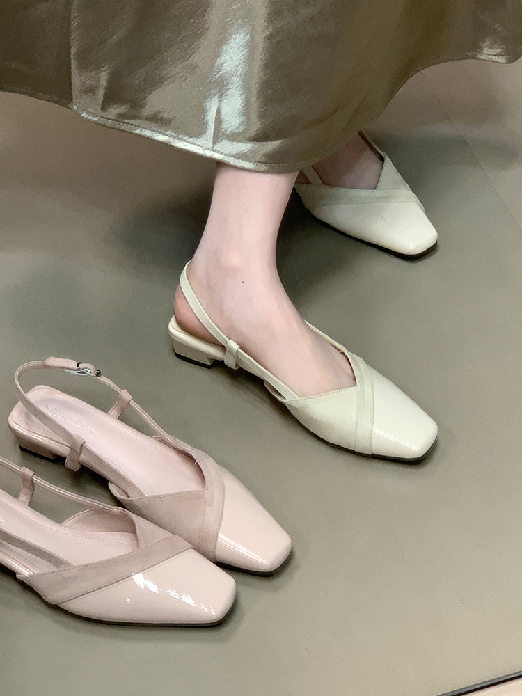 Elegant Open-Toe Sandals for Women - 2025 French Spliced Hepburn Style Backless Sandals, Chic Summer Footwear