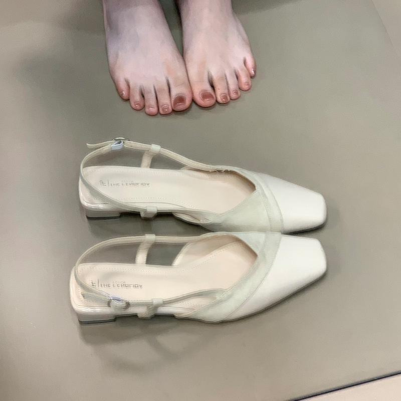 Elegant Open-Toe Sandals for Women - 2025 French Spliced Hepburn Style Backless Sandals, Chic Summer Footwear