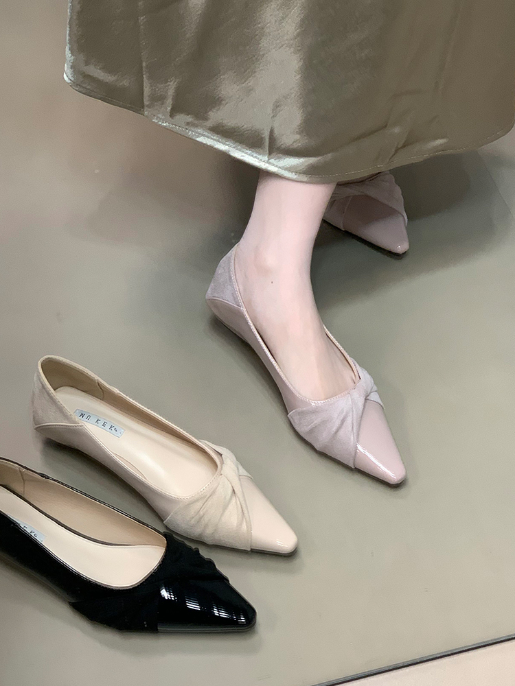 Elegant Patchwork Women's Loafers - French Design, Shallow Mouth, Commuter Style, Trendy for 2025, Perfect for Everyday Wear