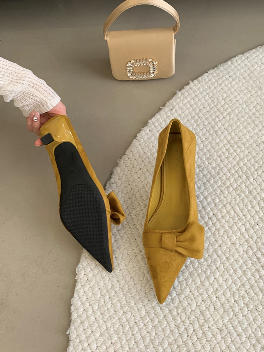 Elegant Pointed Toe High Heels with Bow, French Style 2025 Spring, Perfect for Skirts and Dresses, Chic Women's Footwear Elegant Pointed Toe High Heels with Bow, French Style 2025 Spring, Perfect for Skirts and Dresses, Chic Women's Footwear