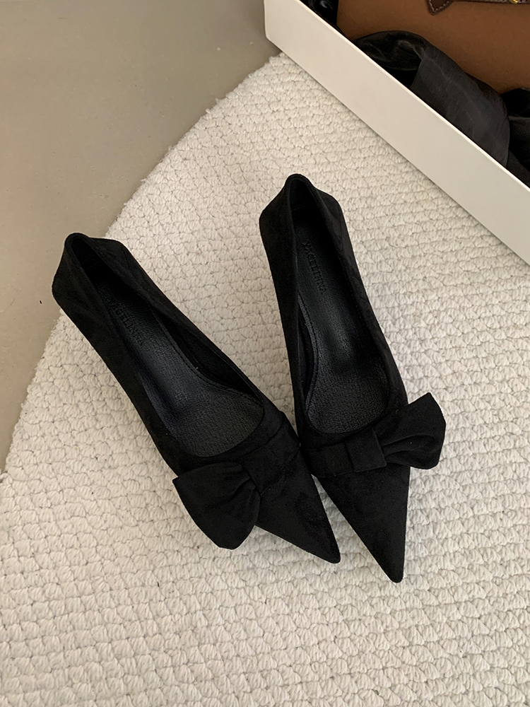 Elegant Pointed Toe High Heels with Bow, French Style 2025 Spring, Perfect for Skirts and Dresses, Chic Women's Footwear Elegant Pointed Toe High Heels with Bow, French Style 2025 Spring, Perfect for Skirts and Dresses, Chic Women's Footwear