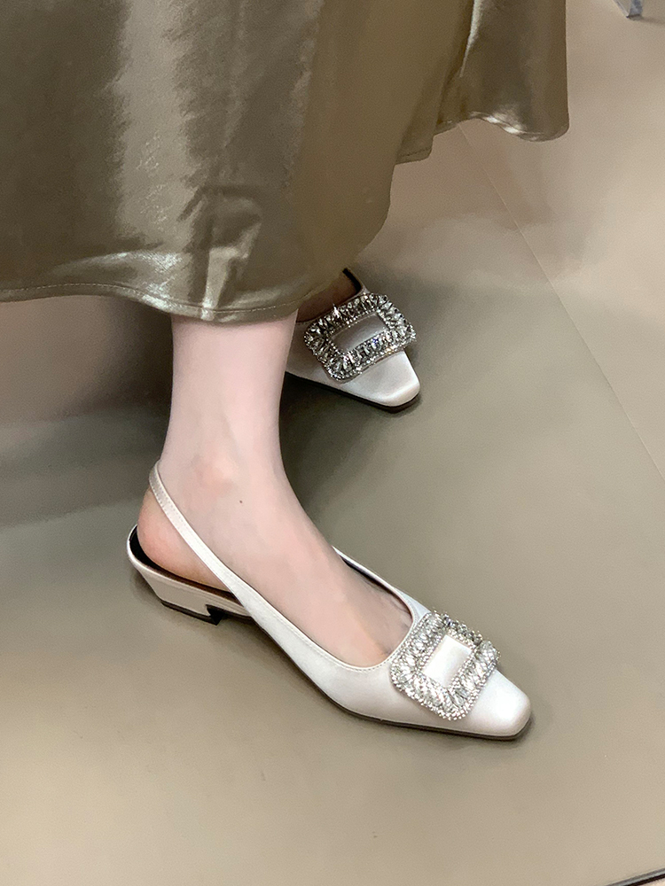 Elegant Rhinestone Open-Toe Sandals for Women - Versatile Backless Design, 2025 New Style, Chic Summer Footwear Elegant Rhinestone Open-Toe Sandals for Women - Versatile Backless Design, 2025 New Style, Chic Summer Footwear