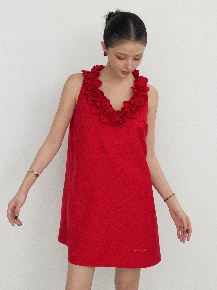 Elegant Slimming French Knot Rose Sleeveless Dress - Summer Short Skirt Tank Dress in Y2K Style Elegant Slimming French Knot Rose Sleeveless Dress - Summer Short Skirt Tank Dress in Y2K Style