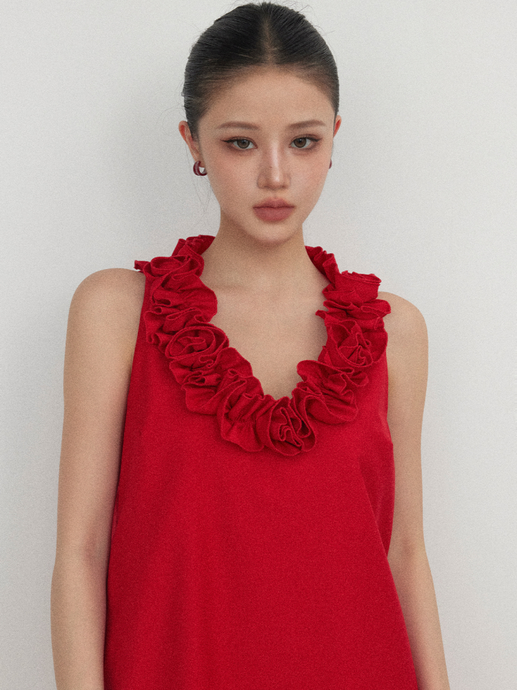 Elegant Slimming French Knot Rose Sleeveless Dress - Summer Short Skirt Tank Dress in Y2K Style Elegant Slimming French Knot Rose Sleeveless Dress - Summer Short Skirt Tank Dress in Y2K Style