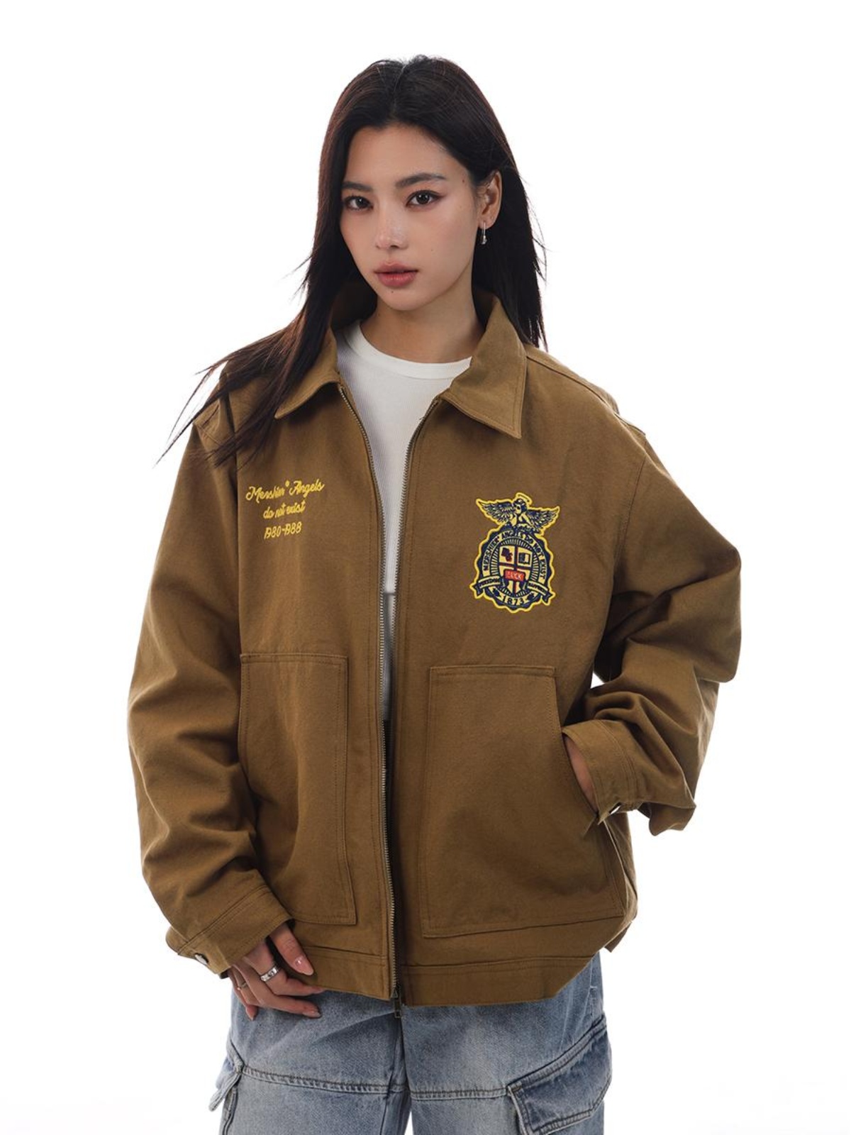 Embroidered American Vintage Barn Style Jacket for Men and Women - Trendy Loose Fit Streetwear Fashion Top Embroidered American Vintage Barn Style Jacket for Men and Women - Trendy Loose Fit Streetwear Fashion Top