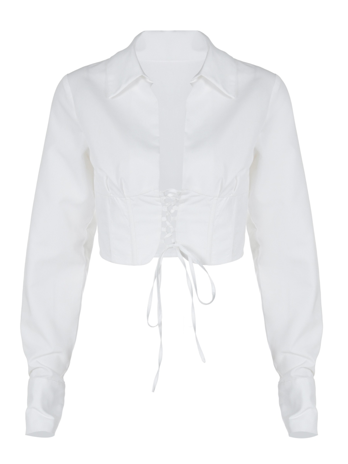 European American Style Sexy Tie-Waist Hollowed-Out Cardigan with Lapel Long Sleeve Shirt - Trendy Short Top for Hot Girls European American Style Sexy Tie-Waist Hollowed-Out Cardigan with Lapel Long Sleeve Shirt - Trendy Short Top for Hot Girls