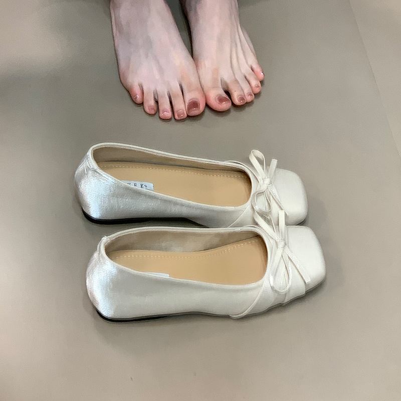 Fairy Style Mary Jane Shoes with Bowknot, Hidden Height, Shallow Mouth - Gentle and Versatile Evening Footwear