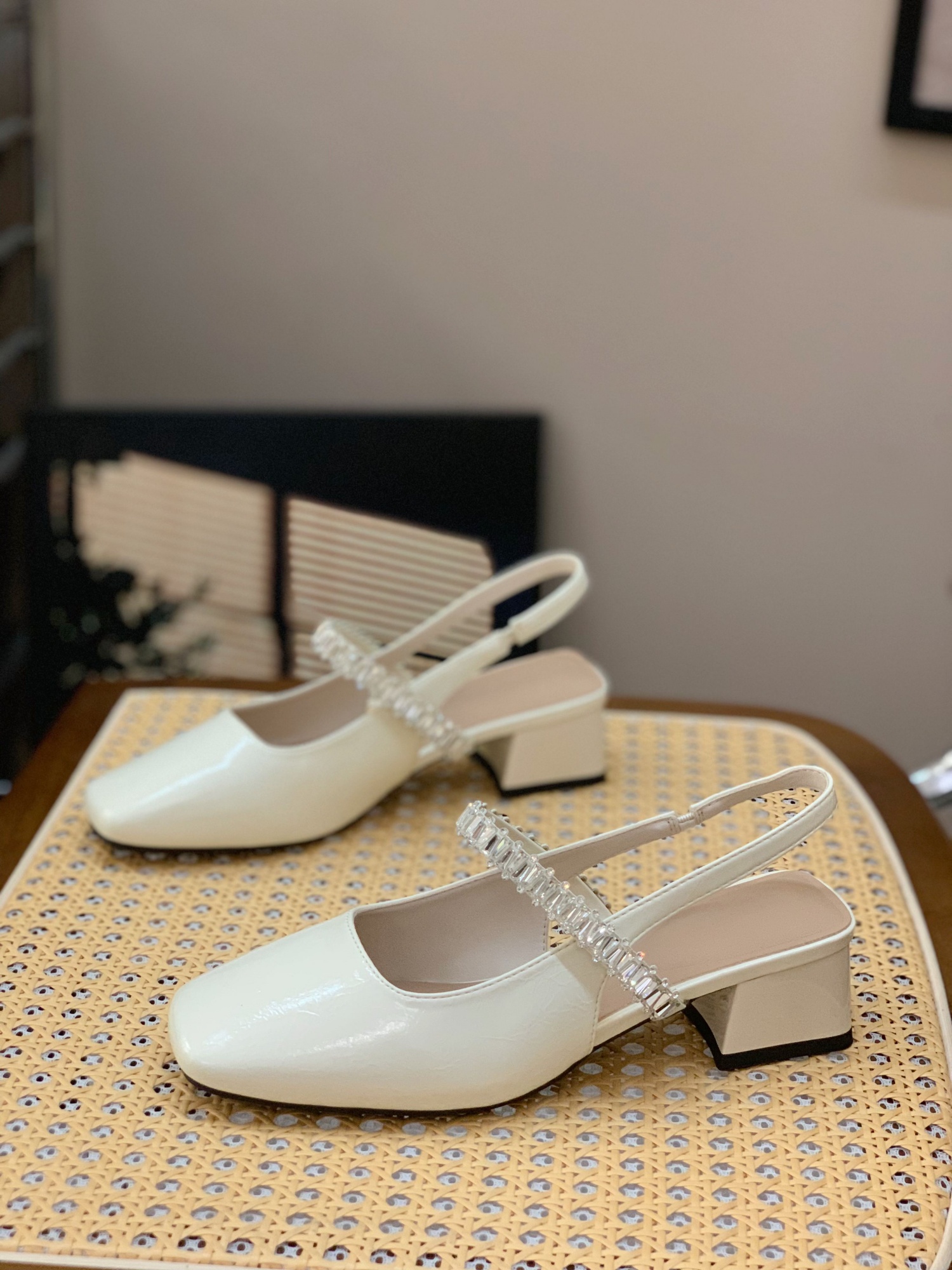 Fairy-Style Rhinestone Sandals for Women - 2025 Summer French Thick-Heeled Mary Janes, Versatile Y2K Fashion