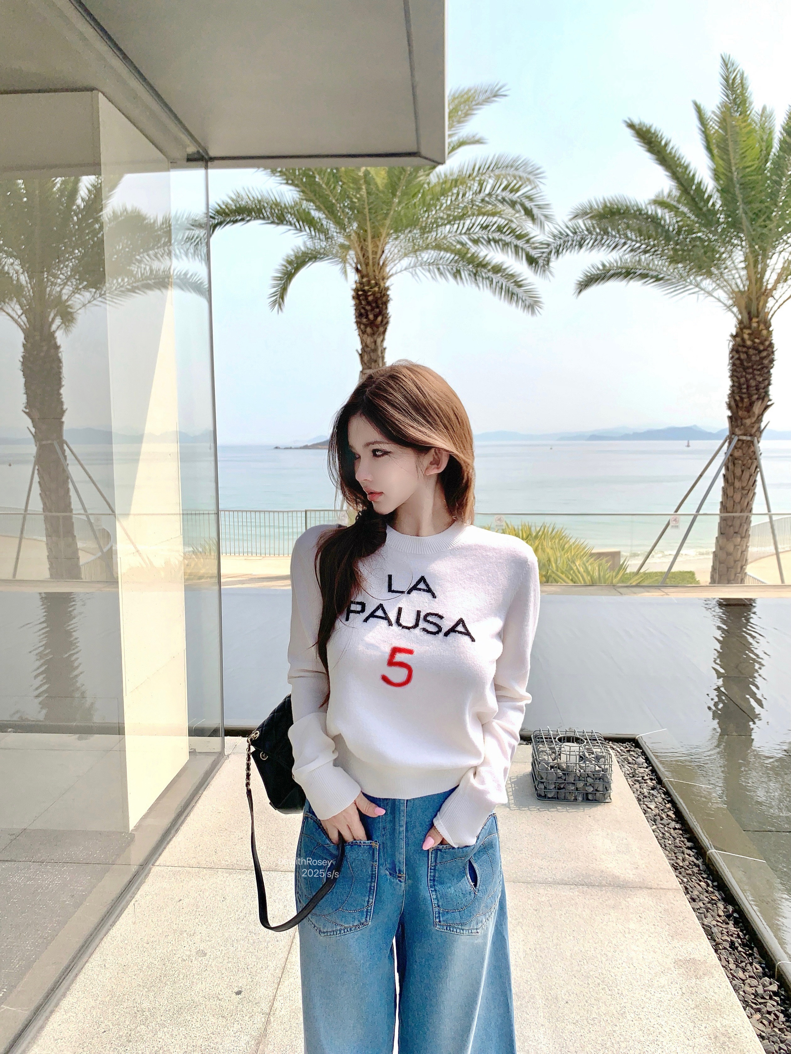 Fine Knit Wool Top - Little Fragrance Japan Island Design, Lightweight, Thin, Perfect for Layering, Trendy Korean Style Fine Knit Wool Top - Little Fragrance Japan Island Design, Lightweight, Thin, Perfect for Layering, Trendy Korean Style