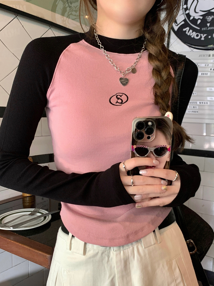 Fitted Long Sleeve T-Shirt for Women, Y2K Jazz Dance Top, K-Pop Music Festival Outfit, Spring Autumn Stylish Top Fitted Long Sleeve T-Shirt for Women, Y2K Jazz Dance Top, K-Pop Music Festival Outfit, Spring Autumn Stylish Top