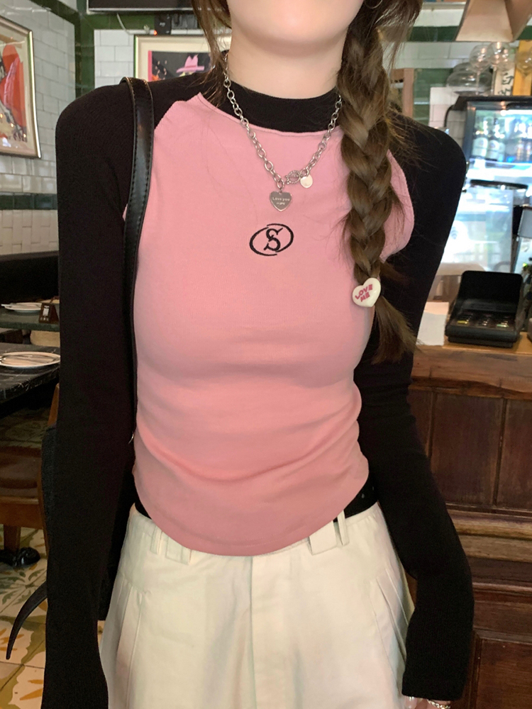 Fitted Long Sleeve T-Shirt for Women, Y2K Jazz Dance Top, K-Pop Music Festival Outfit, Spring Autumn Stylish Top Fitted Long Sleeve T-Shirt for Women, Y2K Jazz Dance Top, K-Pop Music Festival Outfit, Spring Autumn Stylish Top