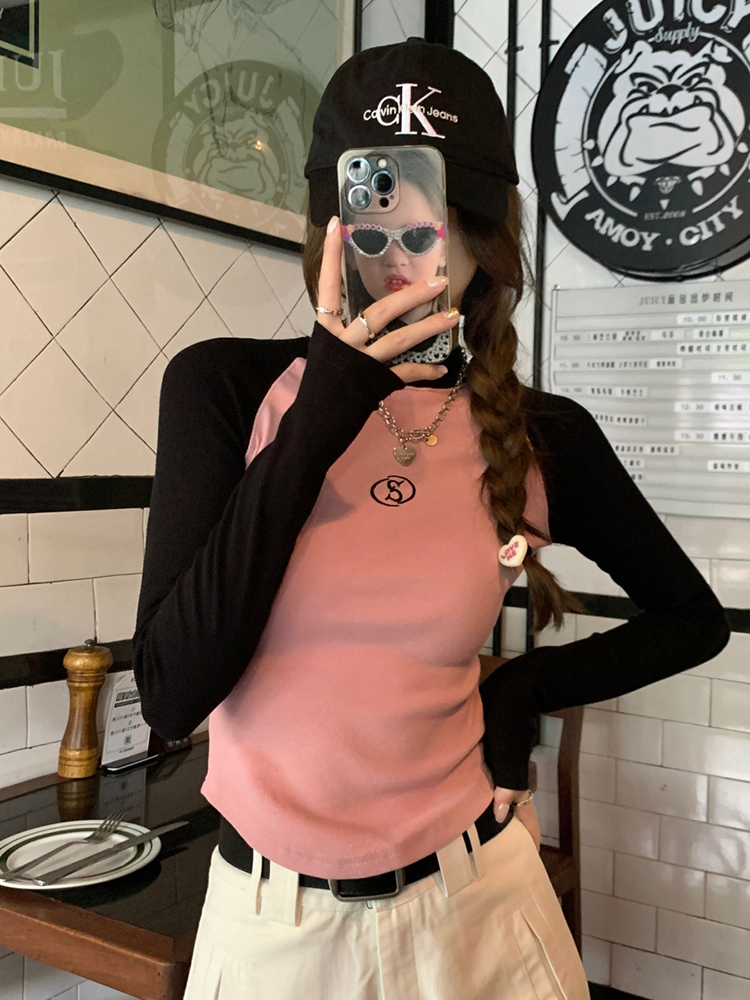 Fitted Long Sleeve T-Shirt for Women, Y2K Jazz Dance Top, K-Pop Music Festival Outfit, Spring Autumn Stylish Top Fitted Long Sleeve T-Shirt for Women, Y2K Jazz Dance Top, K-Pop Music Festival Outfit, Spring Autumn Stylish Top