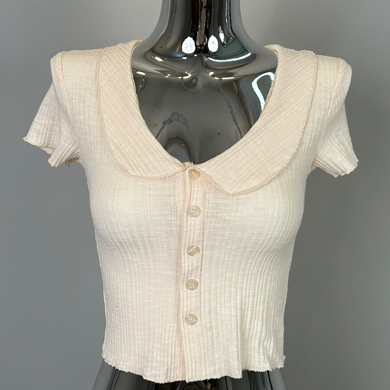 Fitted Short Pink T-Shirt for Women, Slim Fit, Short Sleeves, Summer Cardigan Top, Sweet and Sexy Style Fitted Short Pink T-Shirt for Women, Slim Fit, Short Sleeves, Summer Cardigan Top, Sweet and Sexy Style