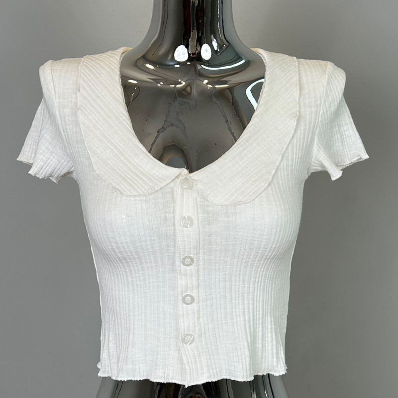 Fitted Short Pink T-Shirt for Women, Slim Fit, Short Sleeves, Summer Cardigan Top, Sweet and Sexy Style