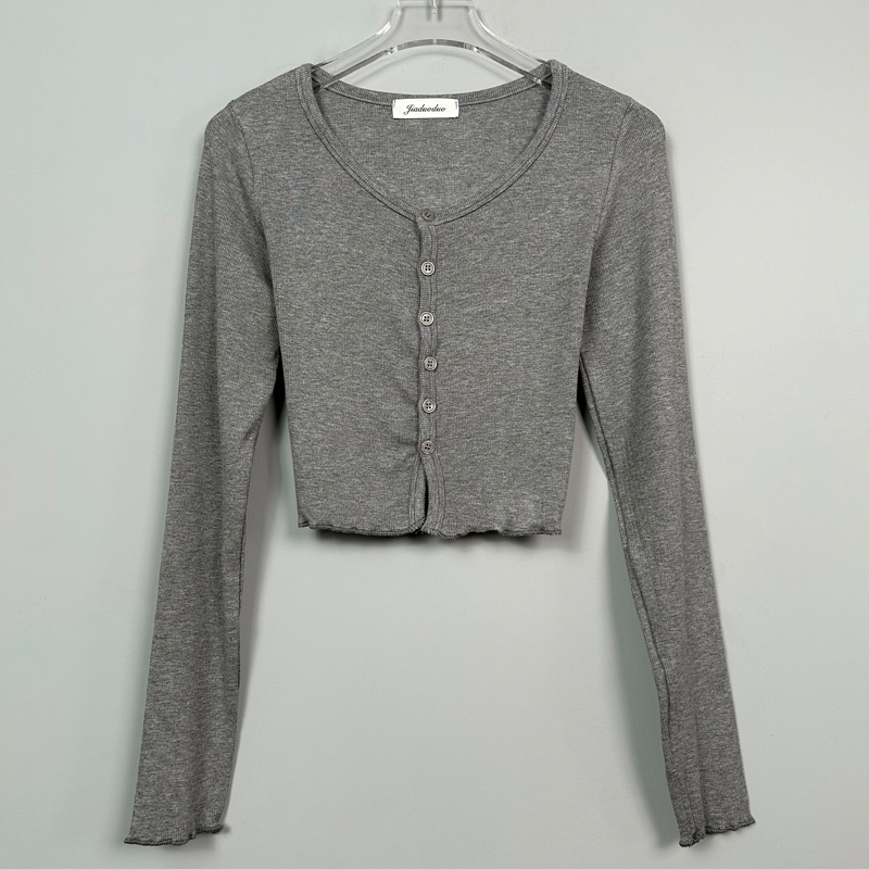 Fitted White Long Sleeve Knit T-Shirt Cardigan for Women - Sexy Korean Style Thin Sweater Fitted White Long Sleeve Knit T-Shirt Cardigan for Women - Sexy Korean Style Thin Sweater