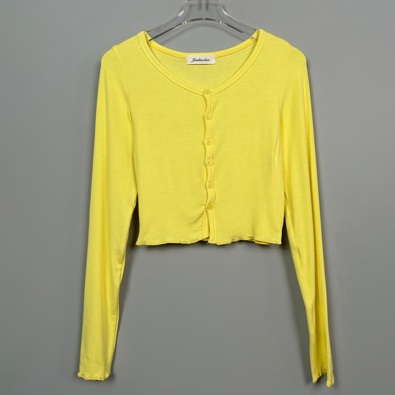 Fitted White Long Sleeve Knit T-Shirt Cardigan for Women - Sexy Korean Style Thin Sweater Fitted White Long Sleeve Knit T-Shirt Cardigan for Women - Sexy Korean Style Thin Sweater