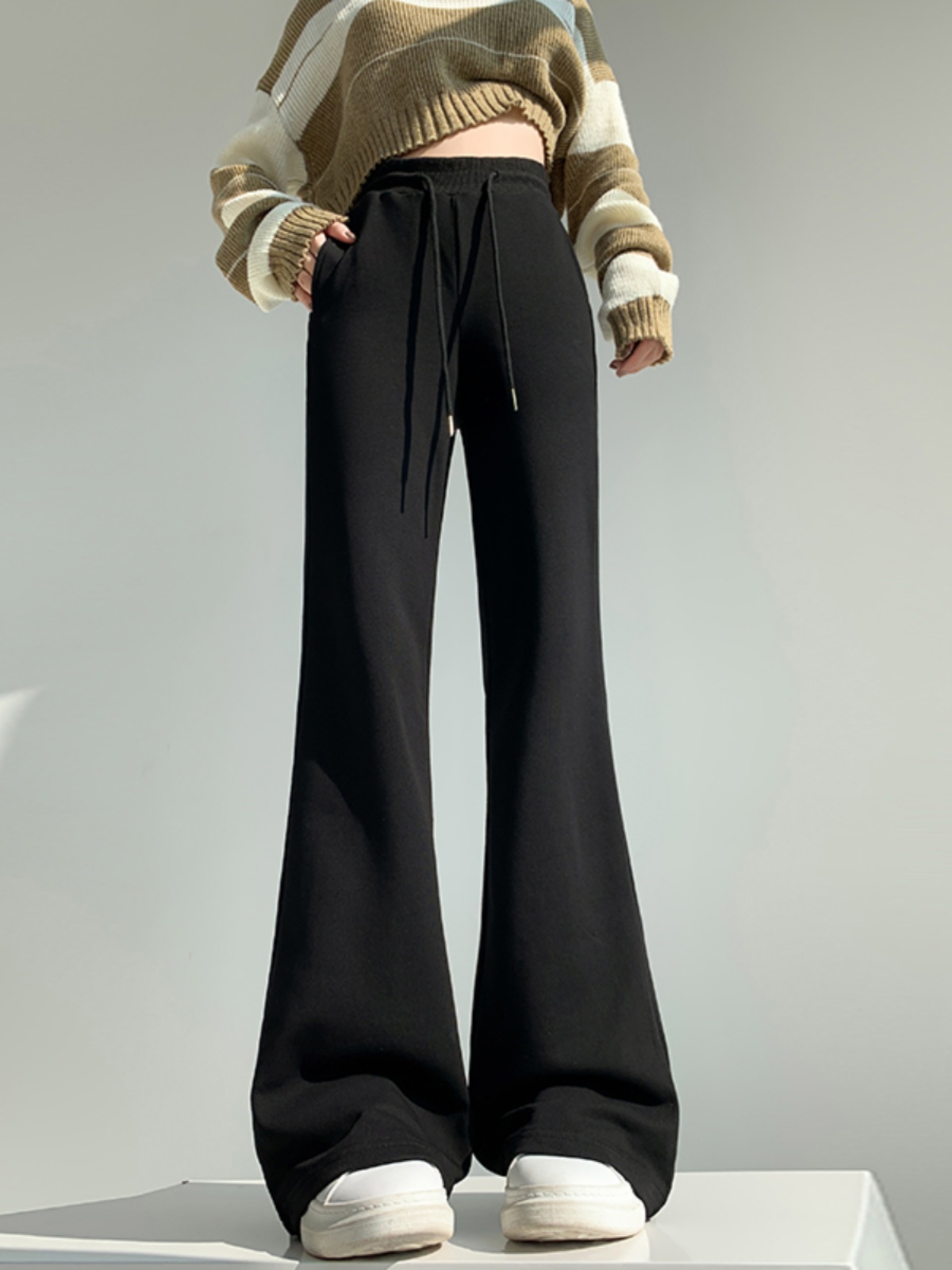 Flared Jazz Dance Pants for Women - Hip Hop Yoga Casual Sweatpants with Elastic Waist - American Hot Girl Style Flared Jazz Dance Pants for Women - Hip Hop Yoga Casual Sweatpants with Elastic Waist - American Hot Girl Style