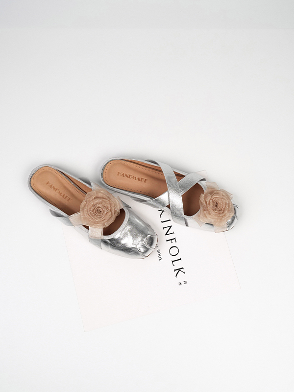 Floral Open-Toe Slippers for Women - Summer Low-Heeled Ballet Shoes, Comfortable Cool Sandals for Vacation Style