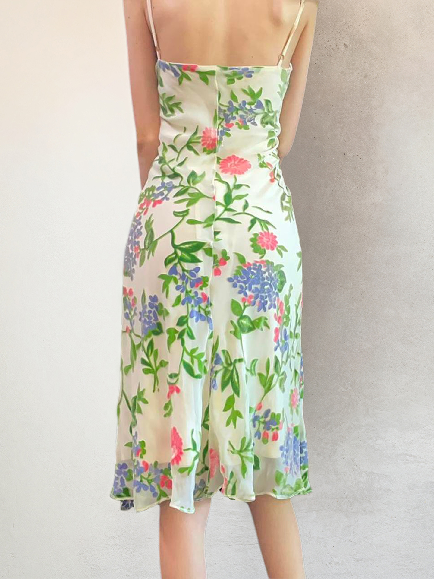 Floral Print Off-The-Shoulder Tulle Midi Dress with Ruffles - French Countryside Style Camisole for Women, Perfect for Summer Events Floral Print Off-The-Shoulder Tulle Midi Dress with Ruffles - French Countryside Style Camisole for Women, Perfect for Summer Events