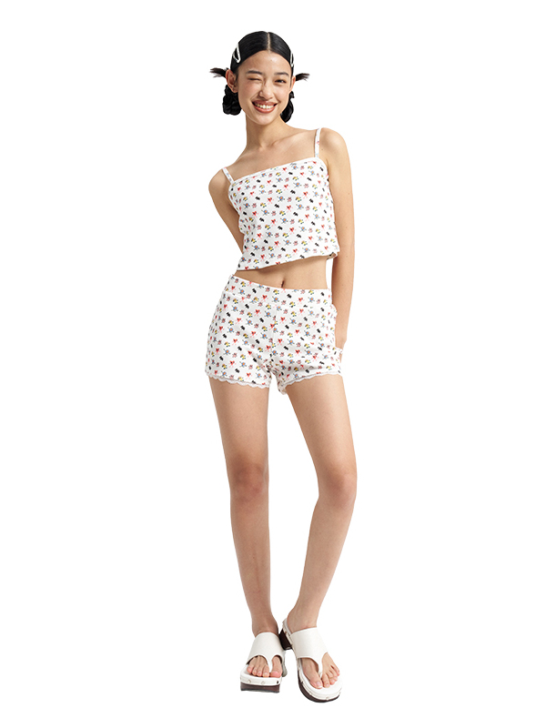 Floral Print Three-Piece Loungewear Set for Women - Trendy Comfortable Outfit - Y2K Style Floral Print Three-Piece Loungewear Set for Women - Trendy Comfortable Outfit - Y2K Style