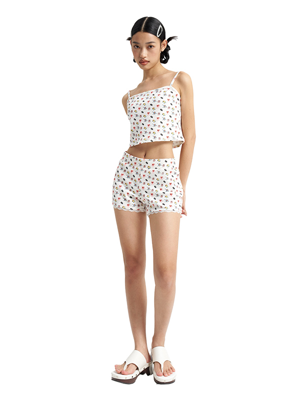 Floral Print Three-Piece Loungewear Set for Women - Trendy Comfortable Outfit - Y2K Style Floral Print Three-Piece Loungewear Set for Women - Trendy Comfortable Outfit - Y2K Style