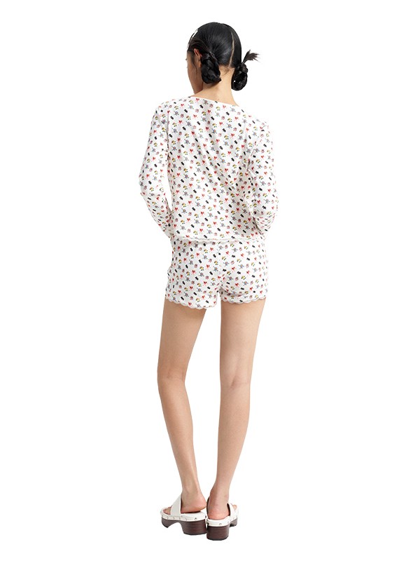 Floral Print Three-Piece Loungewear Set for Women - Trendy Comfortable Outfit - Y2K Style Floral Print Three-Piece Loungewear Set for Women - Trendy Comfortable Outfit - Y2K Style