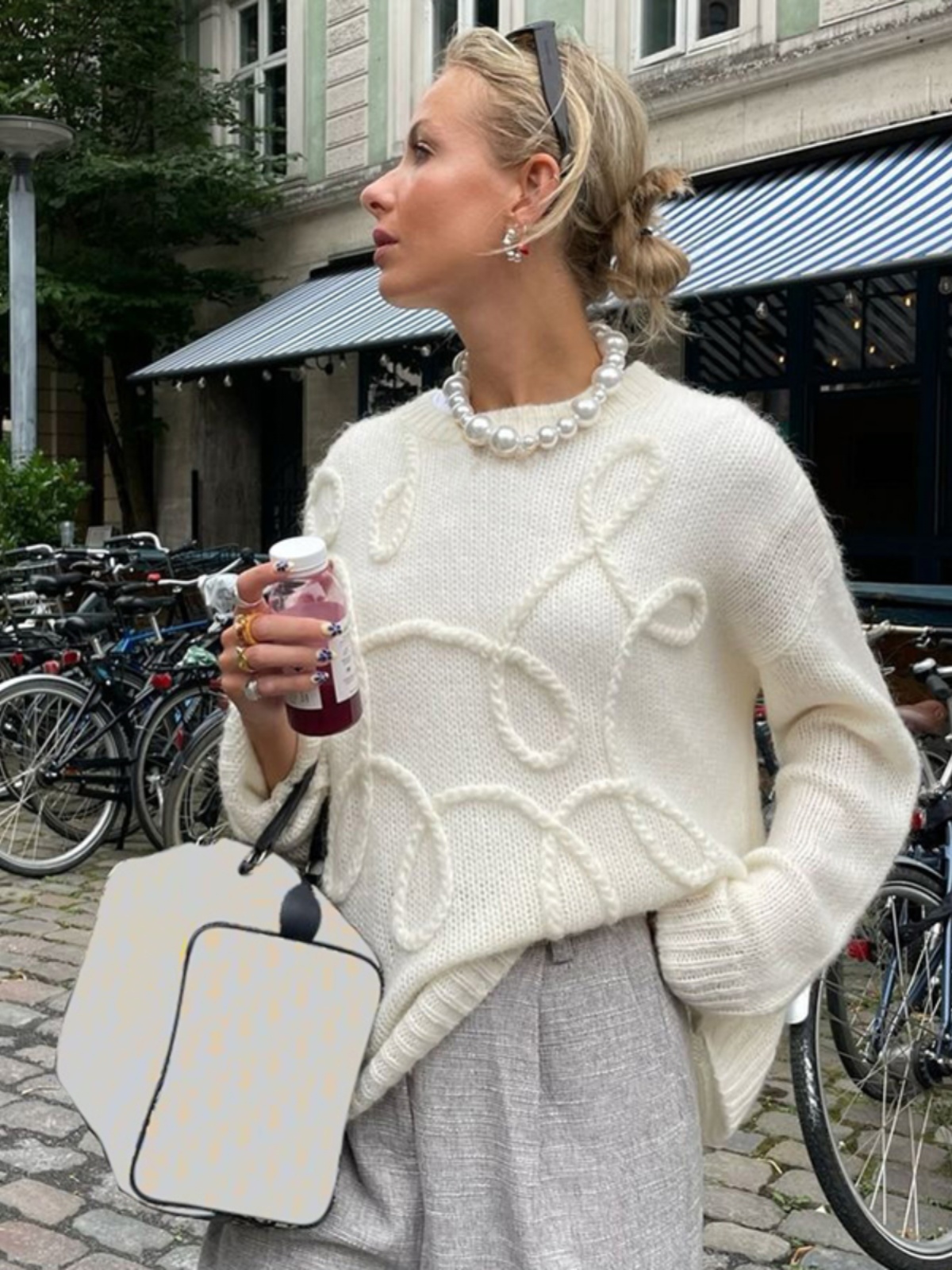 Floral Sheer Long Sleeve Knitted Sweater - Versatile Round Neck Mid-Length Top for Women - Autumn Fashion Essential Floral Sheer Long Sleeve Knitted Sweater - Versatile Round Neck Mid-Length Top for Women - Autumn Fashion Essential