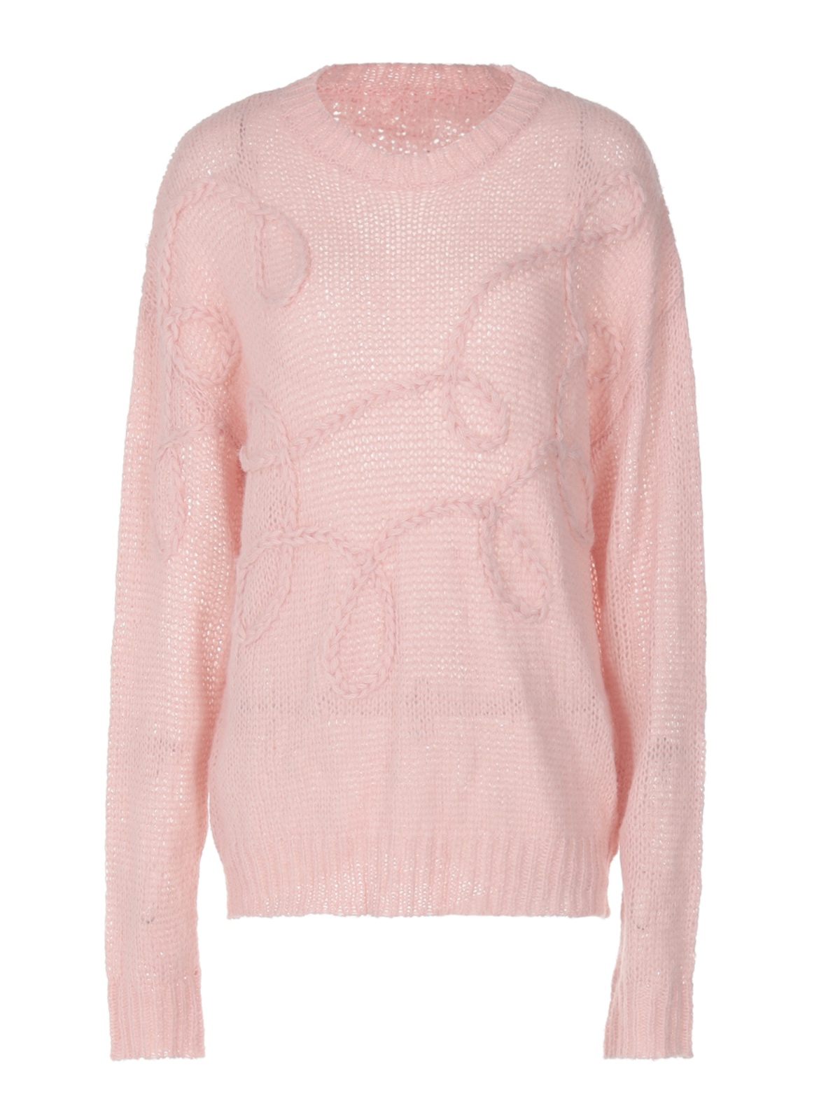 Floral Sheer Long Sleeve Knitted Sweater - Versatile Round Neck Mid-Length Top for Women - Autumn Fashion Essential Floral Sheer Long Sleeve Knitted Sweater - Versatile Round Neck Mid-Length Top for Women - Autumn Fashion Essential