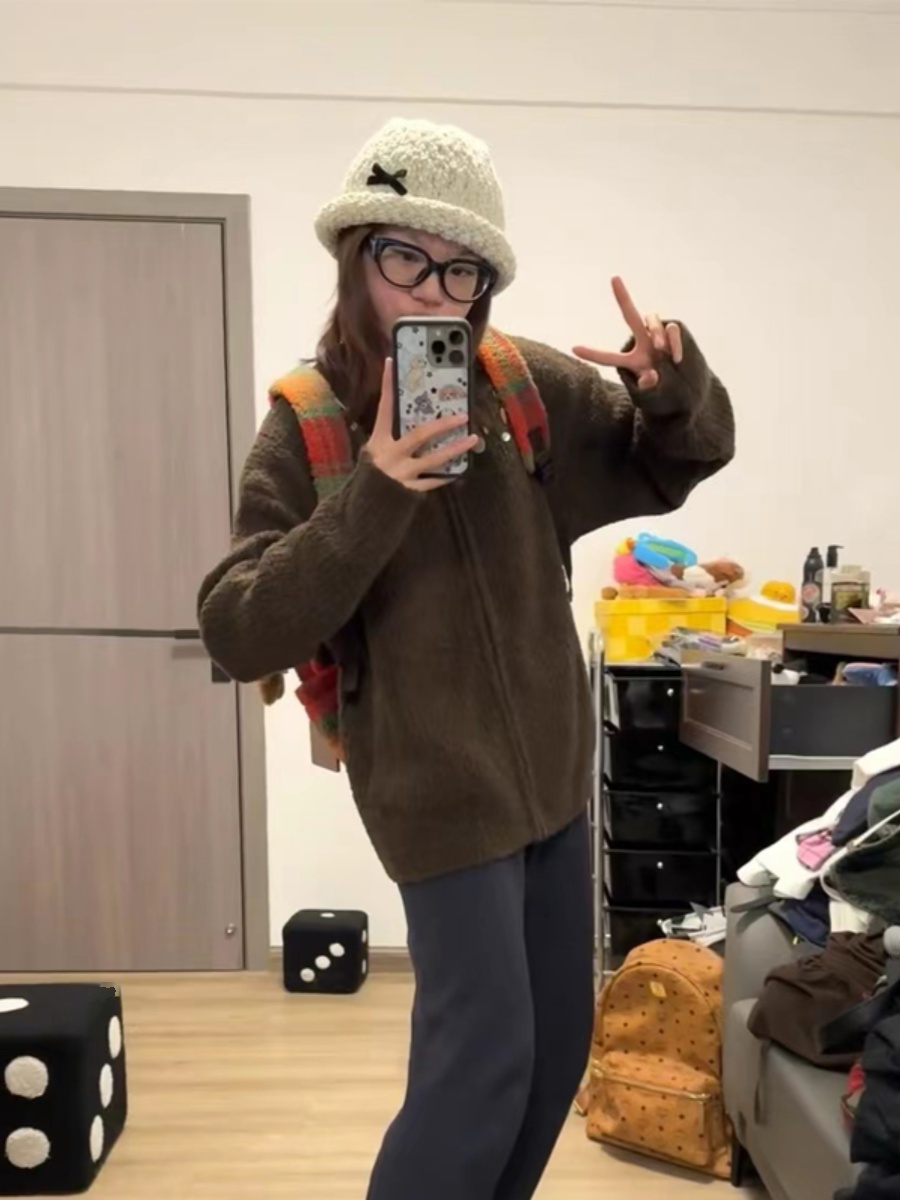 Fluffy Plaid Backpack - Vintage Autumn Winter Lamb Wool Commuter School Bag for Women - Large Capacity for Classes Fluffy Plaid Backpack - Vintage Autumn Winter Lamb Wool Commuter School Bag for Women - Large Capacity for Classes