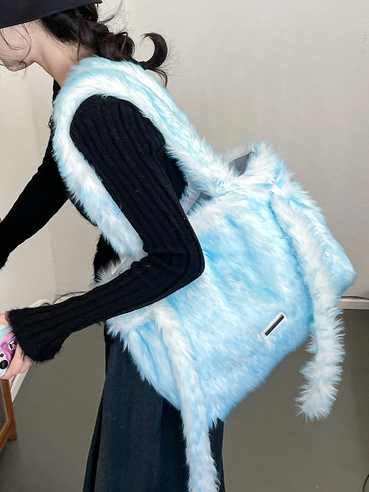 Fluffy Plush Tote Bag for Women - Large Capacity Fall Winter Commuter Bag, Cute and Versatile Fuzzy Design Fluffy Plush Tote Bag for Women - Large Capacity Fall Winter Commuter Bag, Cute and Versatile Fuzzy Design