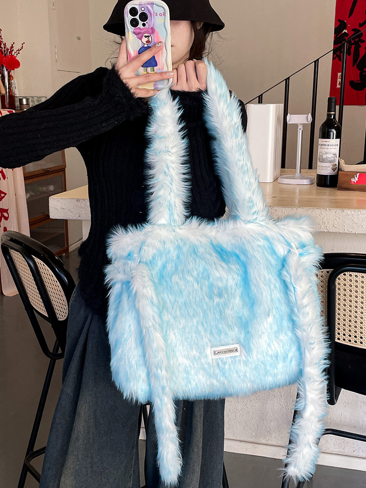 Fluffy Plush Tote Bag for Women - Large Capacity Fall Winter Commuter Bag, Cute and Versatile Fuzzy Design Fluffy Plush Tote Bag for Women - Large Capacity Fall Winter Commuter Bag, Cute and Versatile Fuzzy Design
