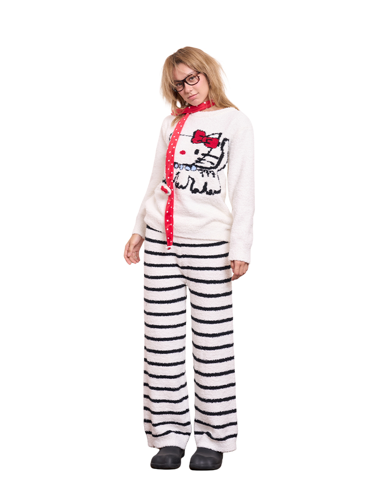 Fluffy Warm Kitty Cat Pajama Set - Skin-Friendly Homewear for Cozy Nights - Perfect for Relaxing in Style Fluffy Warm Kitty Cat Pajama Set - Skin-Friendly Homewear for Cozy Nights - Perfect for Relaxing in Style