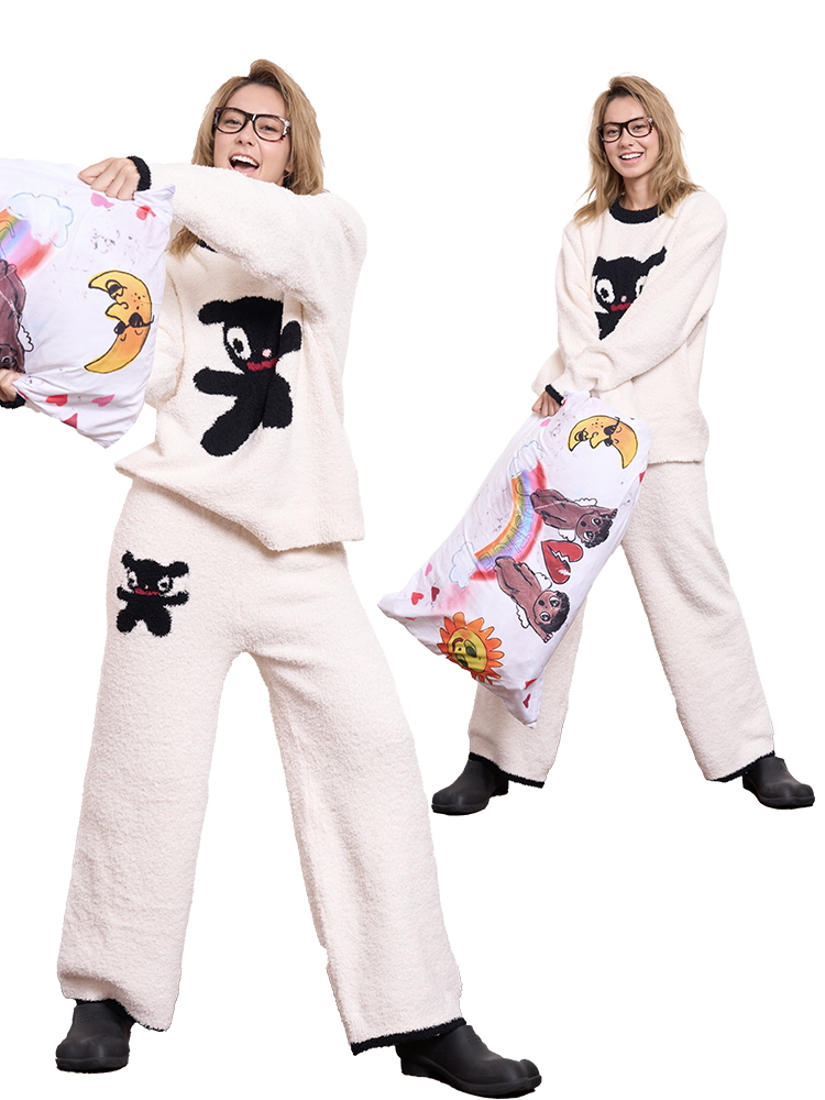 Fluffy Warm Little Black Bear Pajama Set - Cozy Loungewear for Comfort Lovers - Perfect for Relaxing Nights Fluffy Warm Little Black Bear Pajama Set - Cozy Loungewear for Comfort Lovers - Perfect for Relaxing Nights