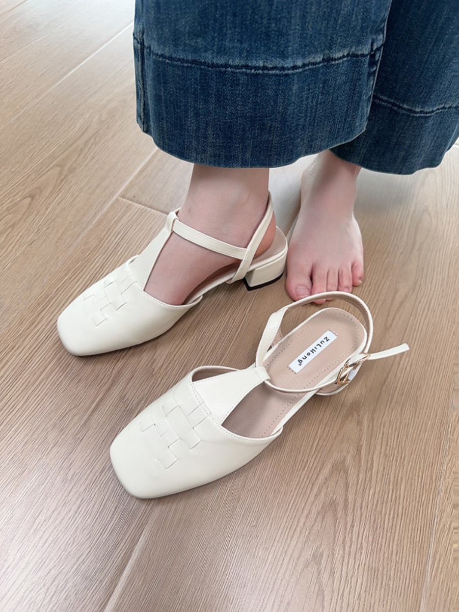 Forest Girl Square Toe Sandals for Women - Fairy Style Flat Shoes for Spring/Summer 2025, Versatile Student Footwear Forest Girl Square Toe Sandals for Women - Fairy Style Flat Shoes for Spring/Summer 2025, Versatile Student Footwear