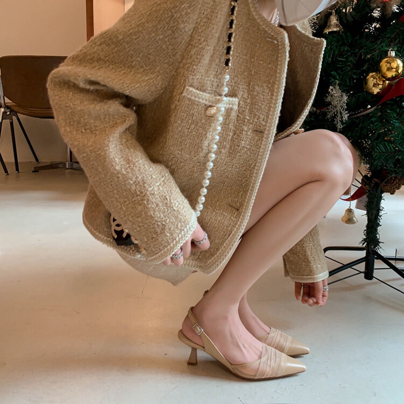 French Pointed Toe High Heels - Fairy Design Mesh Closed-Toe Sandals for Women, Summer Fashion Essential