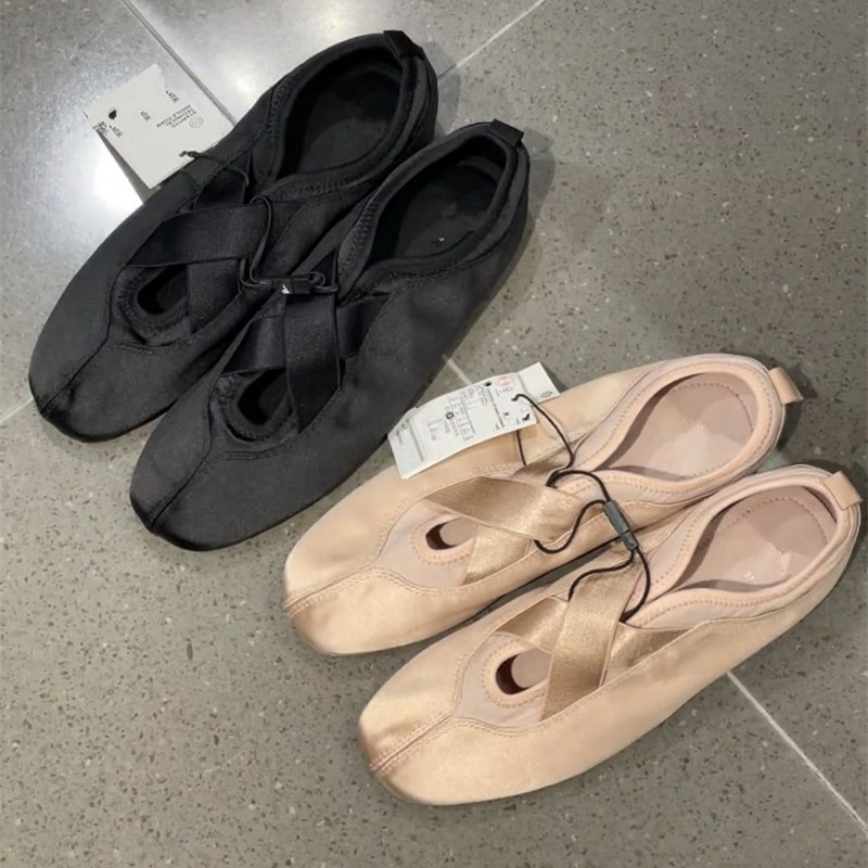 French Round Toe Satin Ballet Flats - Genuine Leather Mary Jane Loafers for Vintage-Inspired Style