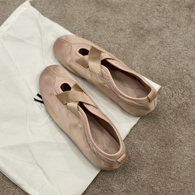 French Round Toe Satin Ballet Flats - Genuine Leather Mary Jane Loafers for Vintage-Inspired Style