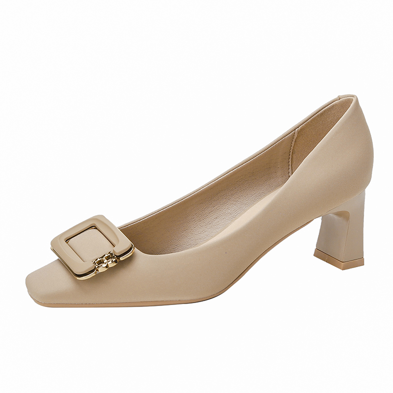 French Square-Toed High Heels for Women - Chunky Retro Mid-Heel Work Shoes, Versatile Commuting Fashion Footwear French Square-Toed High Heels for Women - Chunky Retro Mid-Heel Work Shoes, Versatile Commuting Fashion Footwear