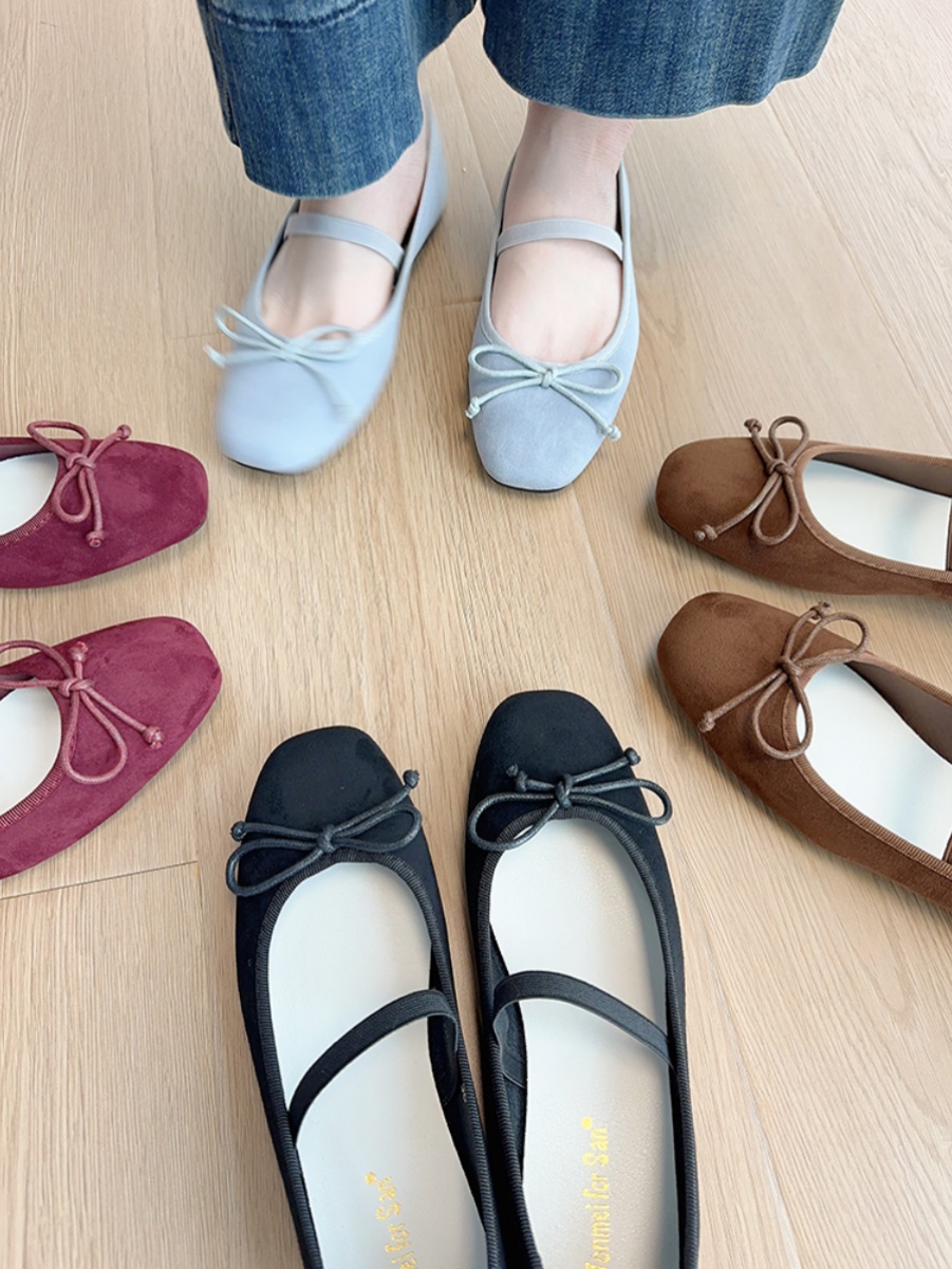 French-Style Bow Round-Toe Flats for Women - Spring 2025 Commuting Mary Jane Shoes, Fairy Wind Design French-Style Bow Round-Toe Flats for Women - Spring 2025 Commuting Mary Jane Shoes, Fairy Wind Design