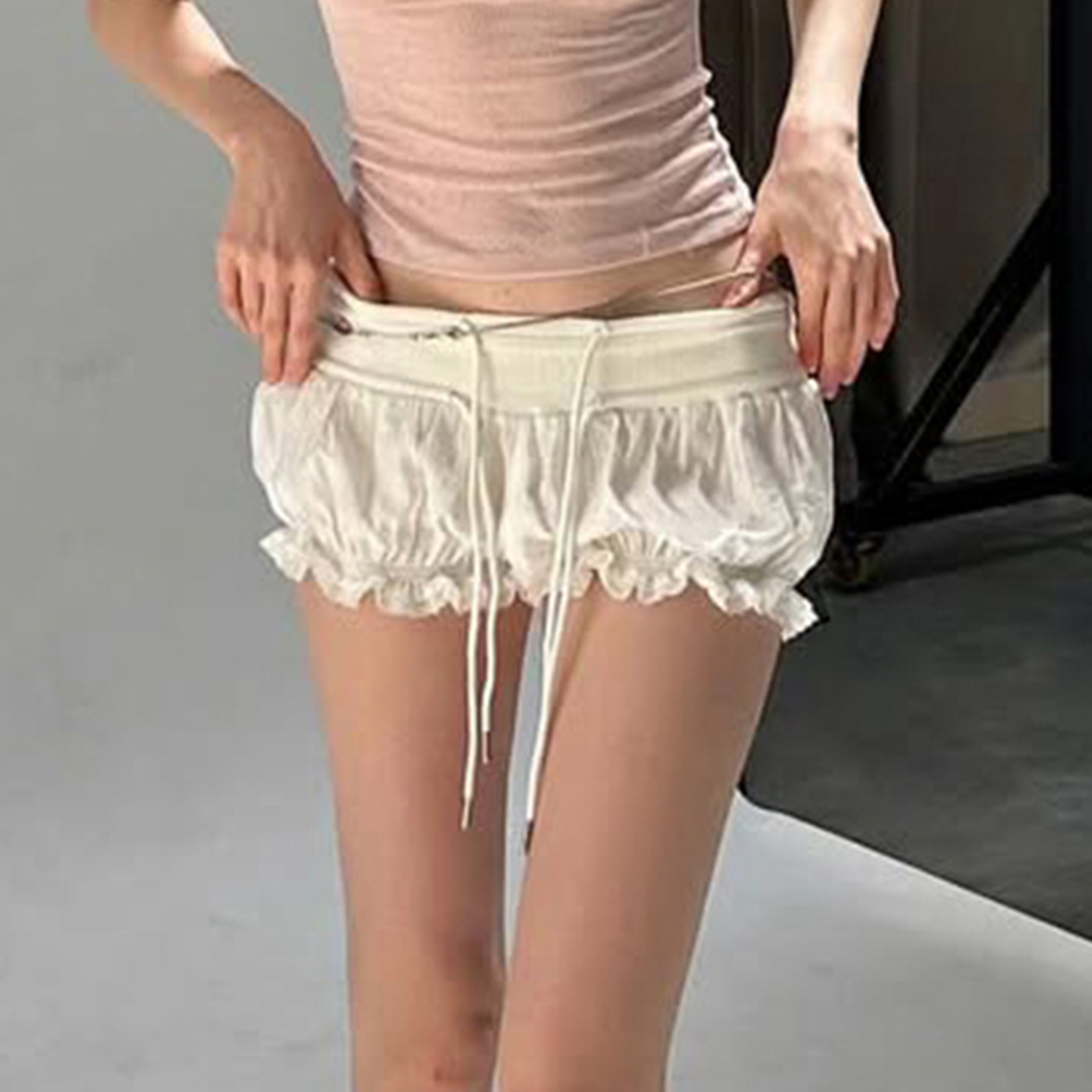 French Style Low-Waist Tie Floral Shorts - Versatile Summer Pumpkin Pants for Trendy Girls